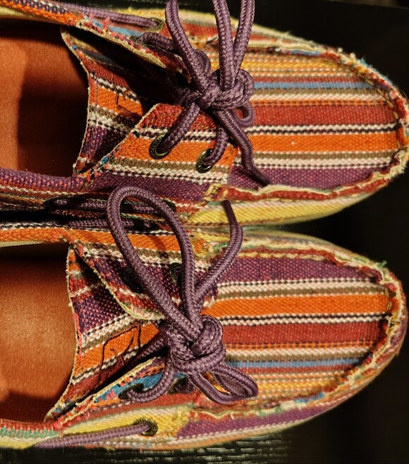 Twisted X Shoes - Twisted X Women's WDM0047 Purple Multi Serape Stripe Driving Mocs Boat Sz 8.5